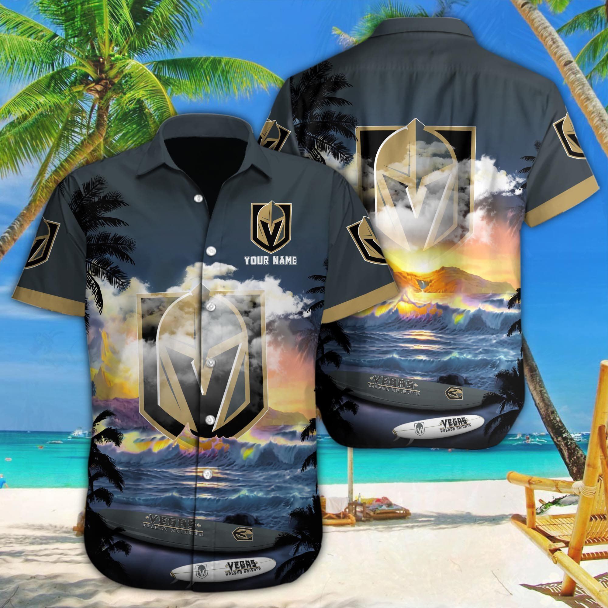 Vegas Golden Knights Glory Blooms In Hawaiian Shirt