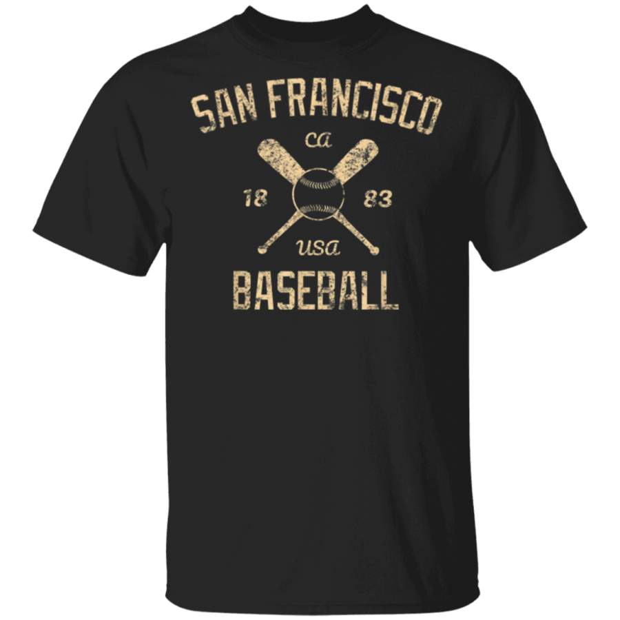 San Francisco Baseball Vintage Look Distressed 1883 Tshirt