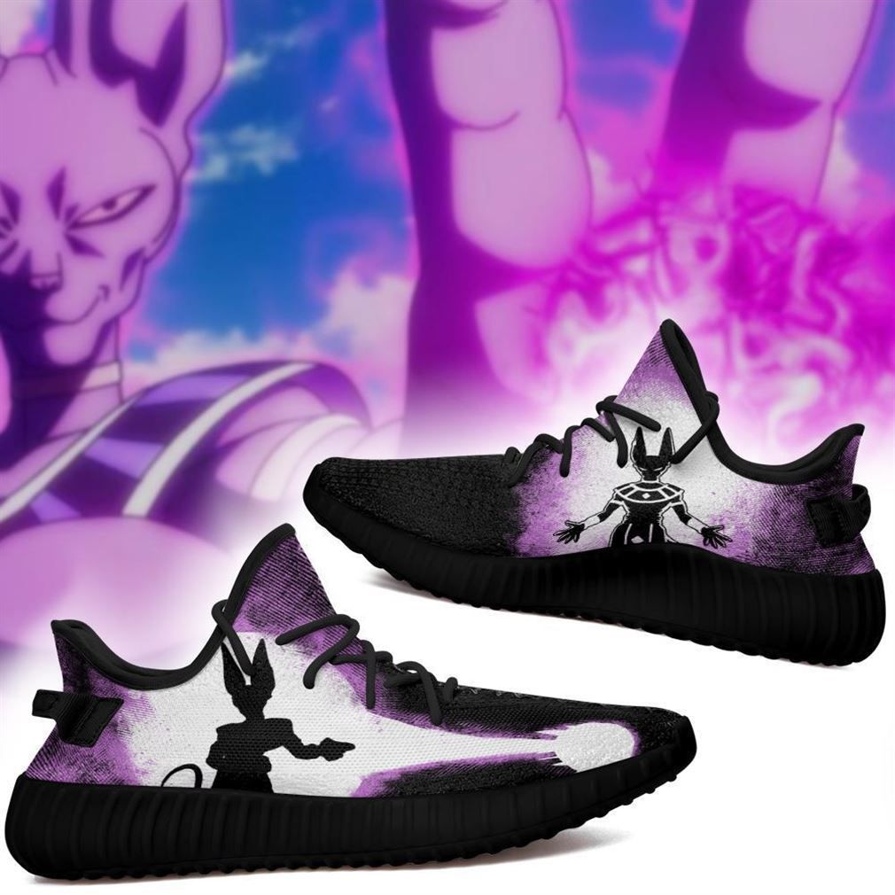 Beerus Silhouette Yz Skill Custom Dragon Ball Z Anime Yeezy Black Shoes Sport Sneakers