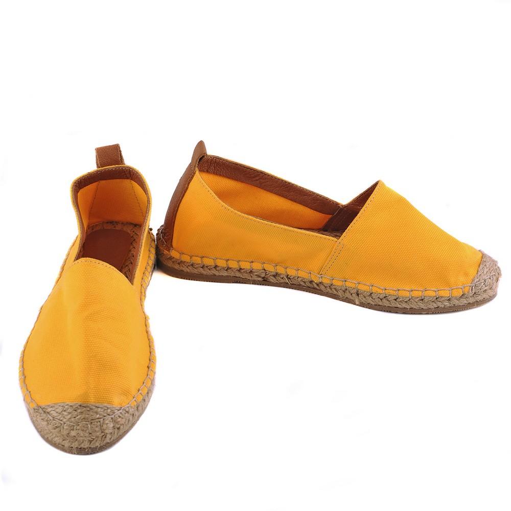 Yellow Linen Espadrille Shoes San808