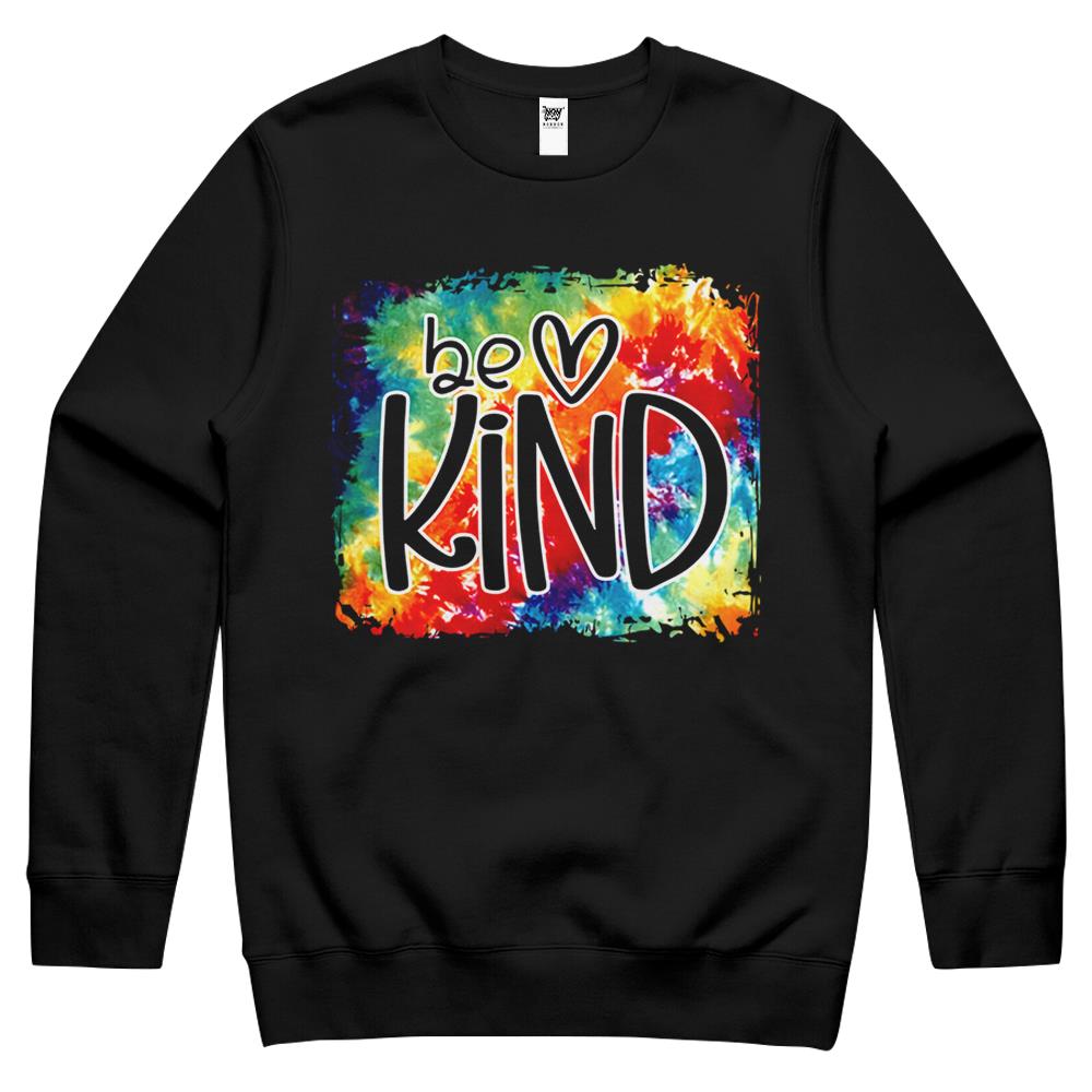 Be Kind Colorful Rainbow Cute Heart Love Kindness Boys Girls Crewneck Sweatshirt