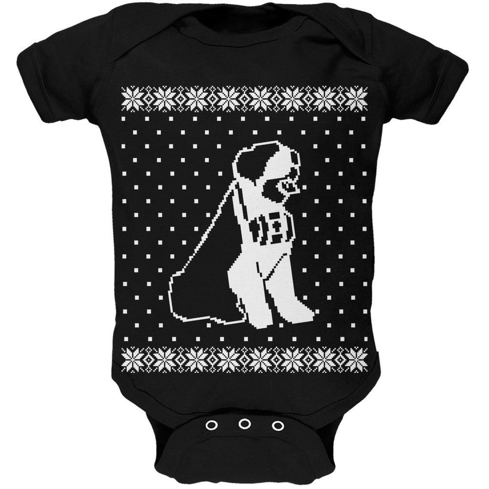 Big Saint Bernard Ugly Christmas Sweater Black Soft Baby One Piece