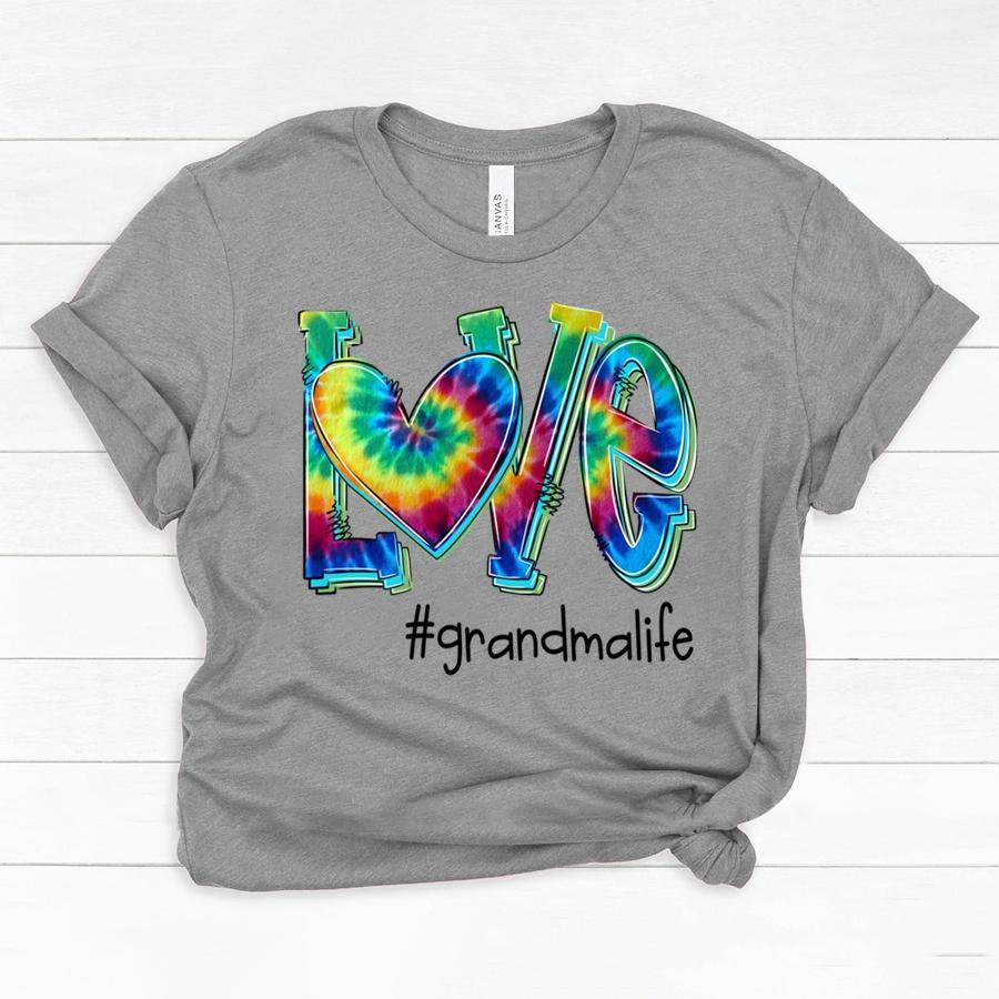 PERSONALIZED LOVE GRANDMA LIFE TIE DYE SHIRT