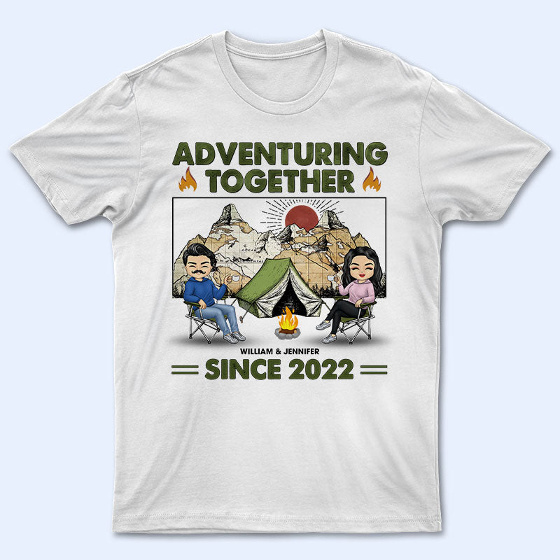 Camping Couple Adventuring Together Since – Gift For Couple – Personalized Custom T Shirt