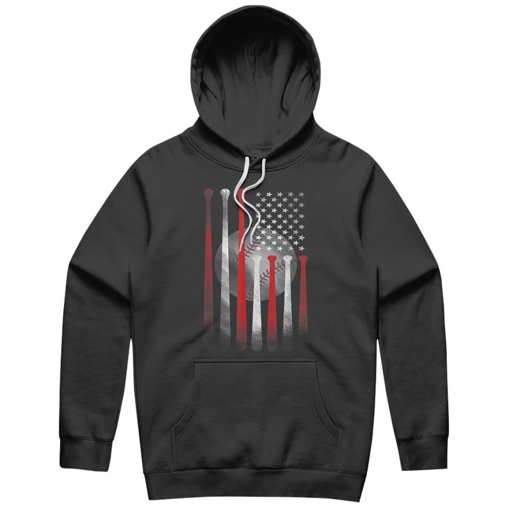 American Flag Vintage Baseball Flag , Dad, Mom Hoodie