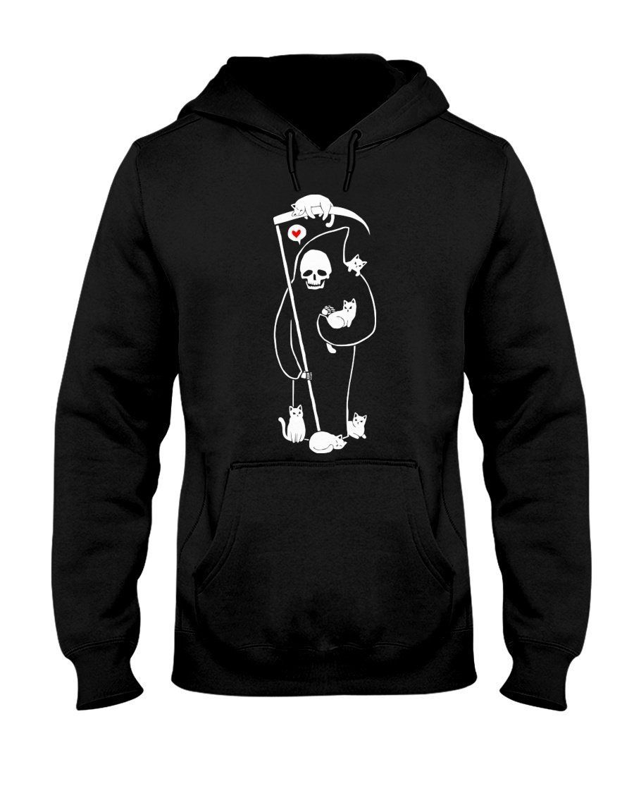 I Love My Cats Grim Reaper Gifts Hoodie