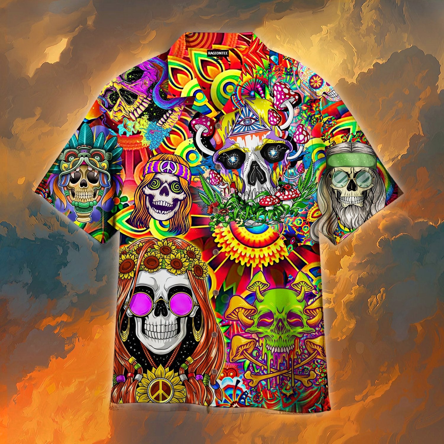 Skull Hippie Hawaii Shirt For Men Women Adult Ha74505