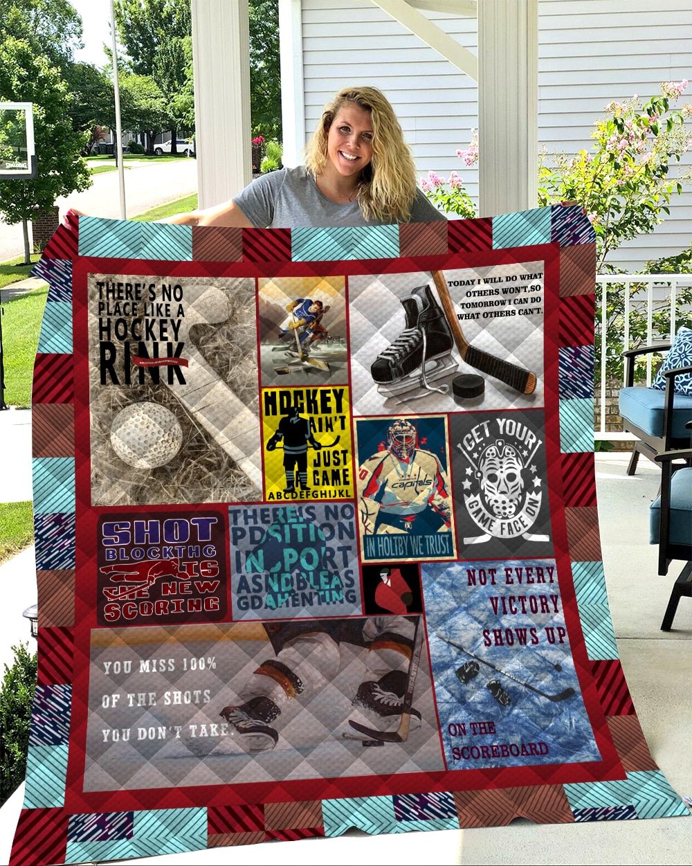 Canada Ice Hockey Quilt Blanket