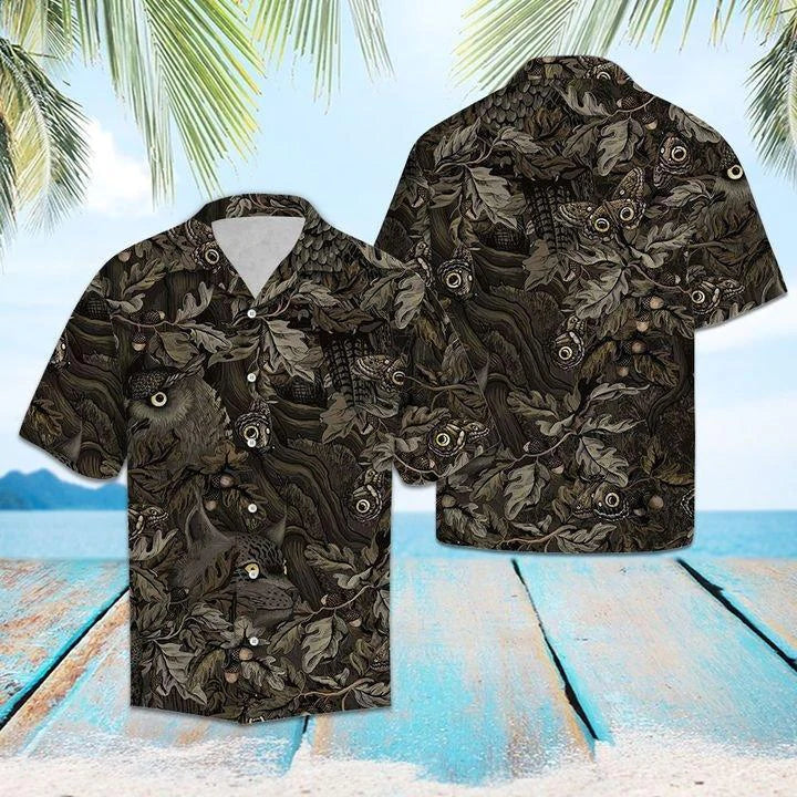 Camouflage Owl Butterfly Hawaii Shirts For Men Women Ha19175