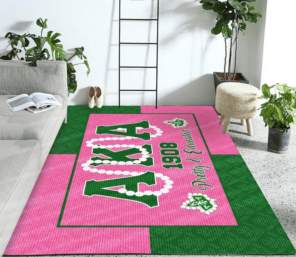 Wonderprint Area Rug Alpha Kappa Alpha Pretty And Educated Area Rug  Lt10