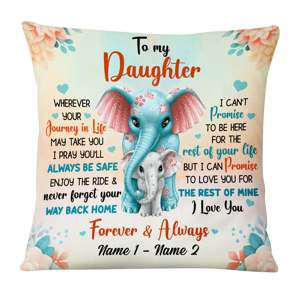 Personalized Mom Grandma Daughter Granddaughter Elephant Pillow Db101 26O53