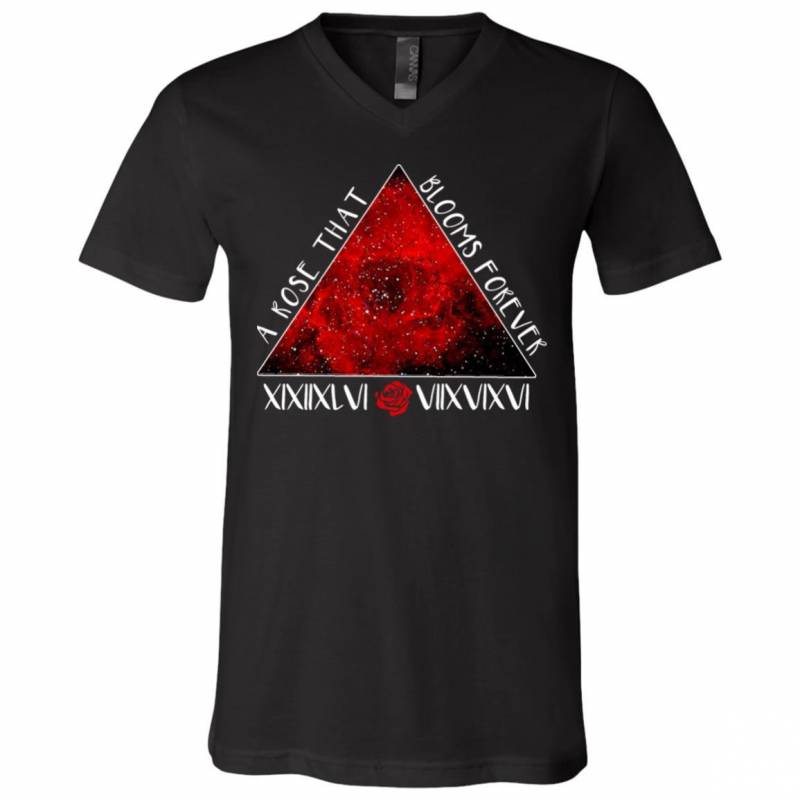 A Rose That Blooms Forever Rosette Nebula V Neck T-Shirt