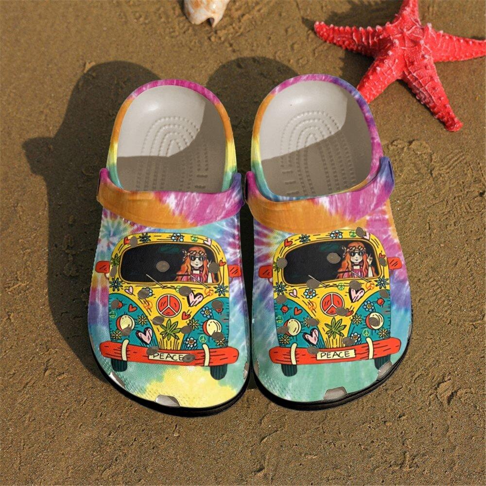 Hippie Personalized Clog, Custom Name, Text, Color, Number Fashion Style For Women, Men, Kid, Print 3D