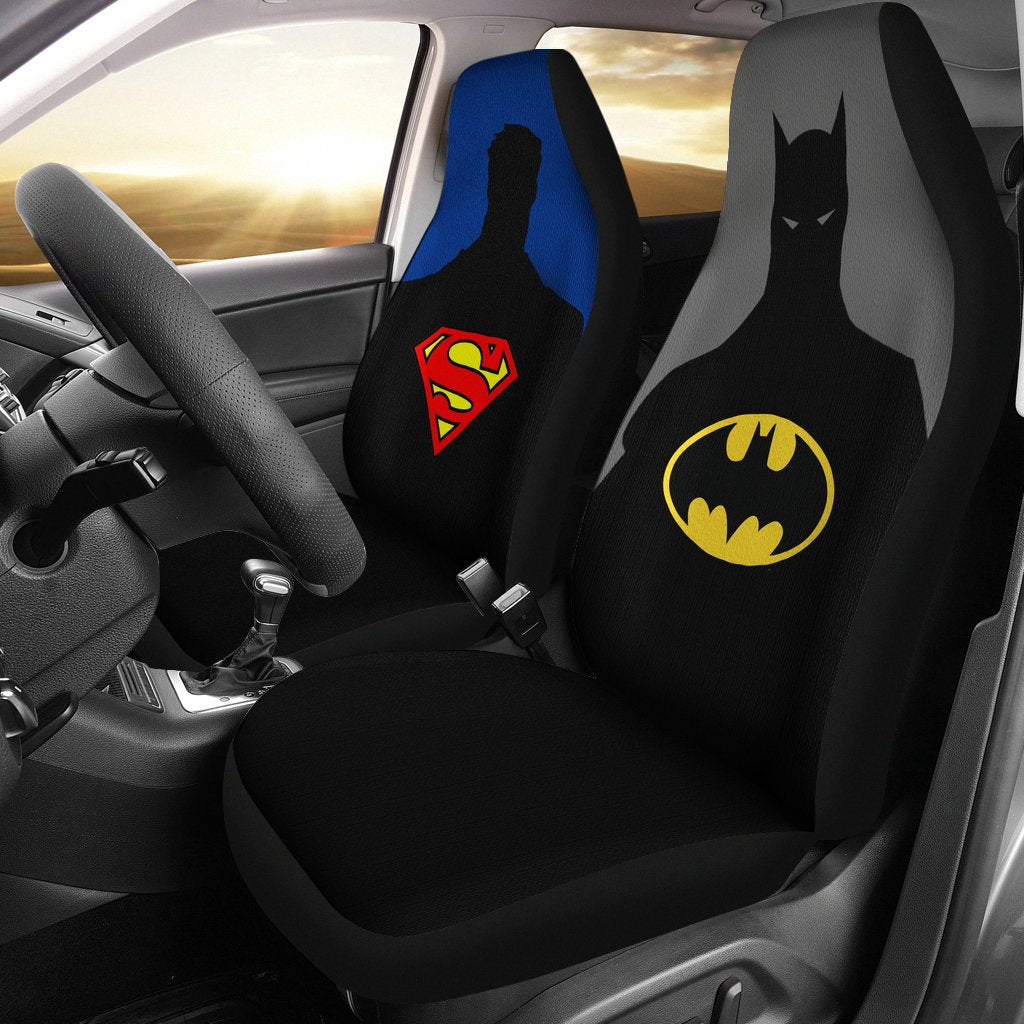 Superman And Batman Seat Covers Movie Fan Gift Bmcsc12