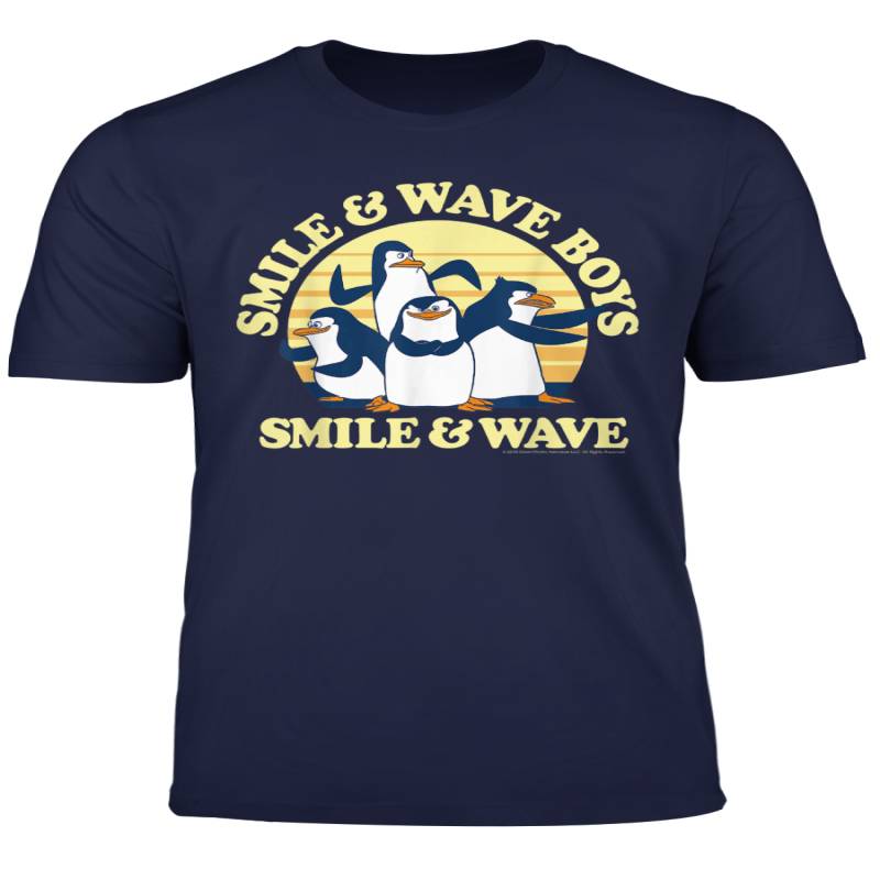 Madagascar Penguins Smile And Wave Sunset Text Poster T Shirt