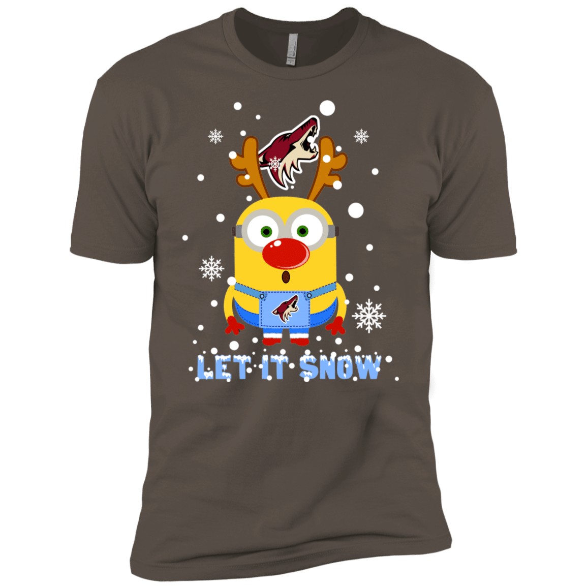 Check out this awesome Minion Arizona Coyotes Ugly Christmas Sweaters Let It Snow Men’s T-Shirt