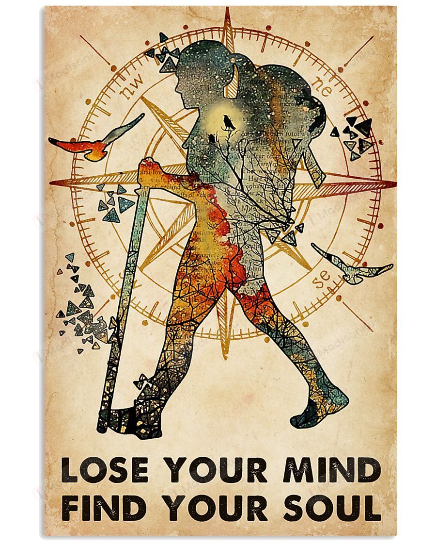 Adventurer Galaxy Compass Lose Your Mind Find Your Soul Vertical Poster – Print Perfect, Ideas On Xmas, Birthday, Home Decor, No Frame Full Size