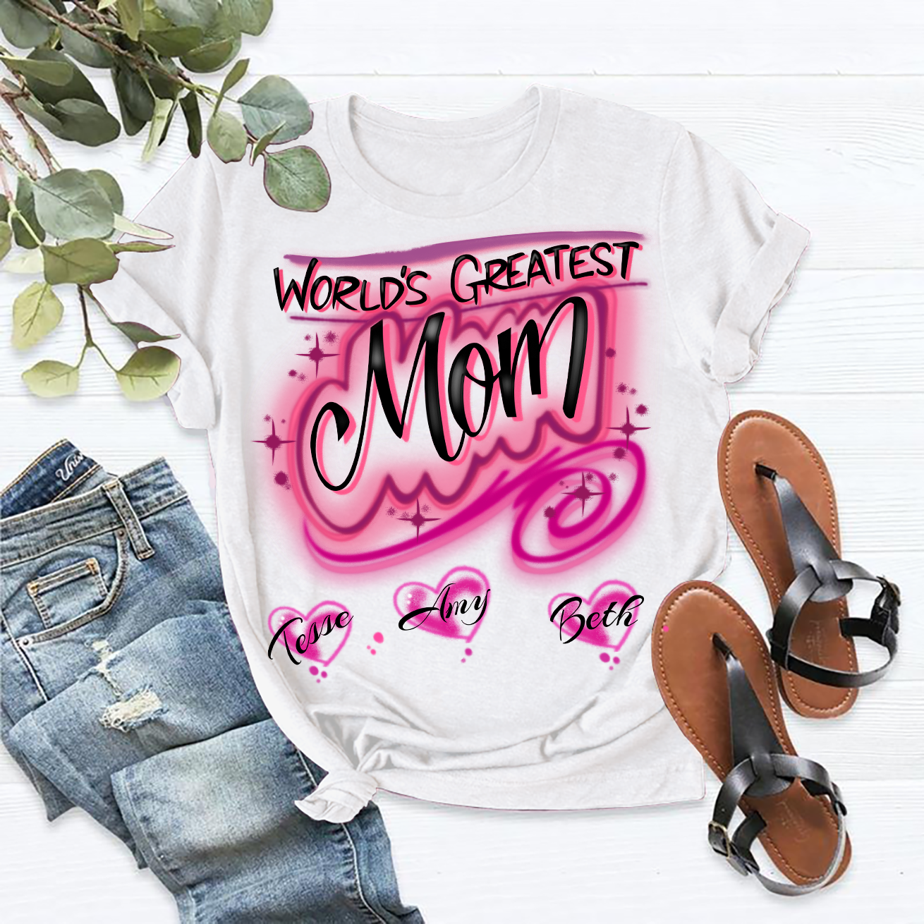 Apayprints – World’s Greatest Mom And kid’s Name | Personalized T-Shirt