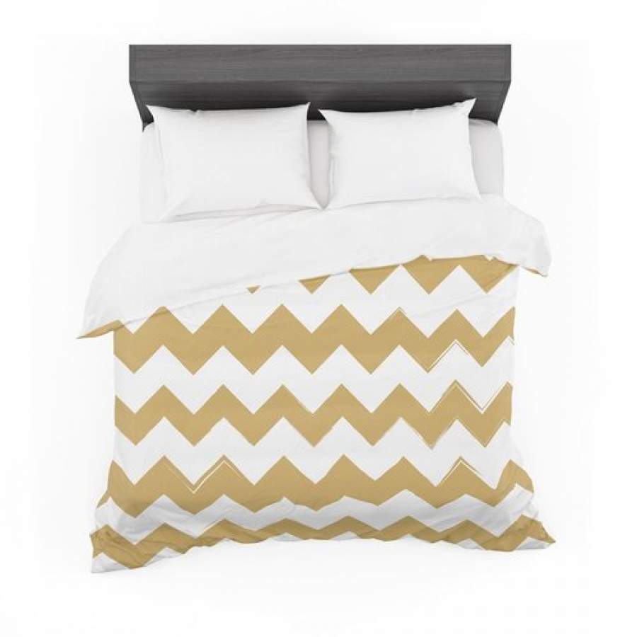 “Candy Cane Gold” Chevron Cotton 3D Customize Bedding Set Duvet Cover SetBedroom Set Bedlinen