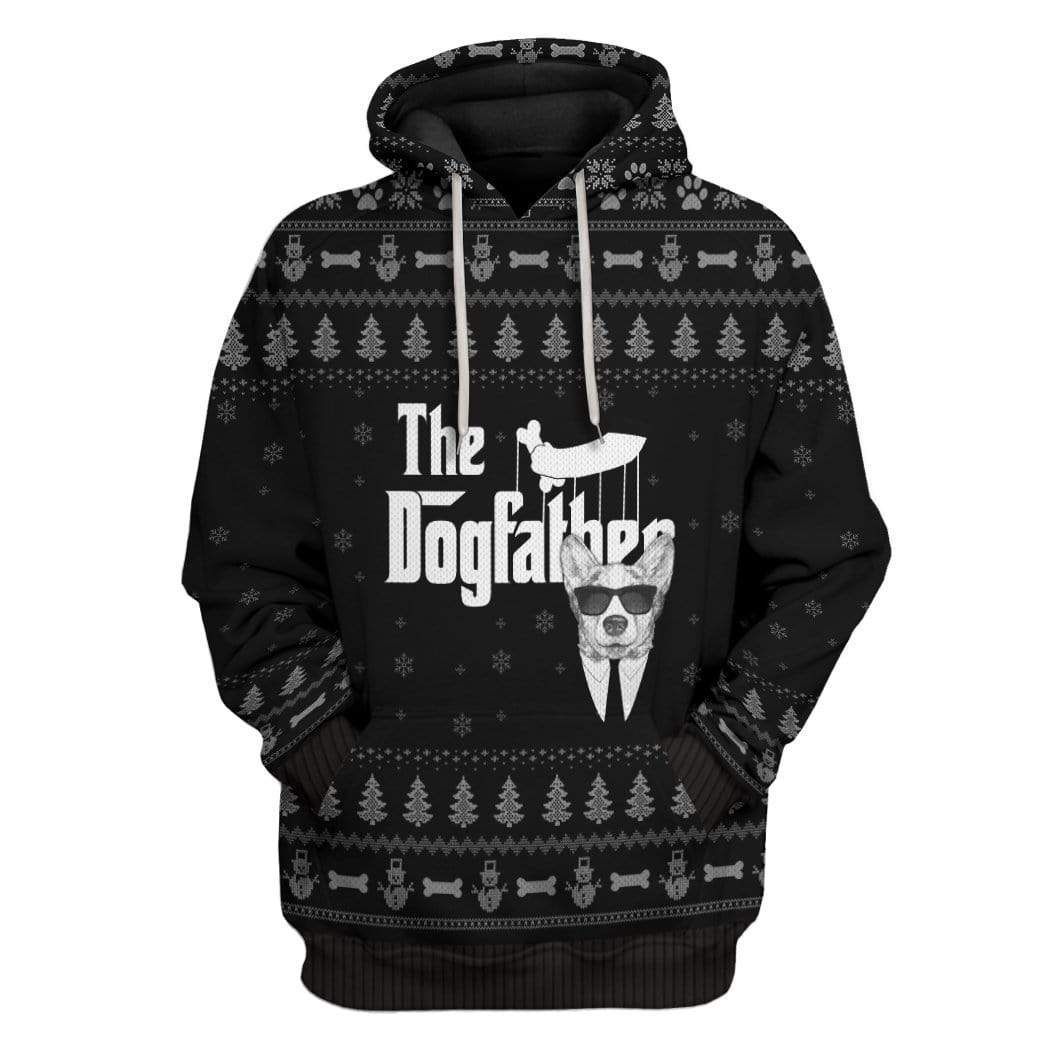 Mysticlife Ugly The Dogfather Corgi Christmas Custom T-Shirts Hoodies Apparel