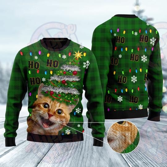 Cat Christmas Tree Ugly Sweater Cat Christmas Sweater Christmas Gift For Cat Lovers