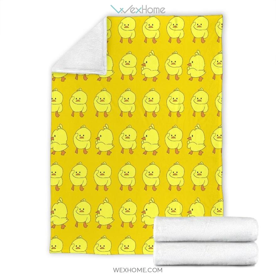 Funny Chicken Patterns Art Design Yellow Premium Blanket