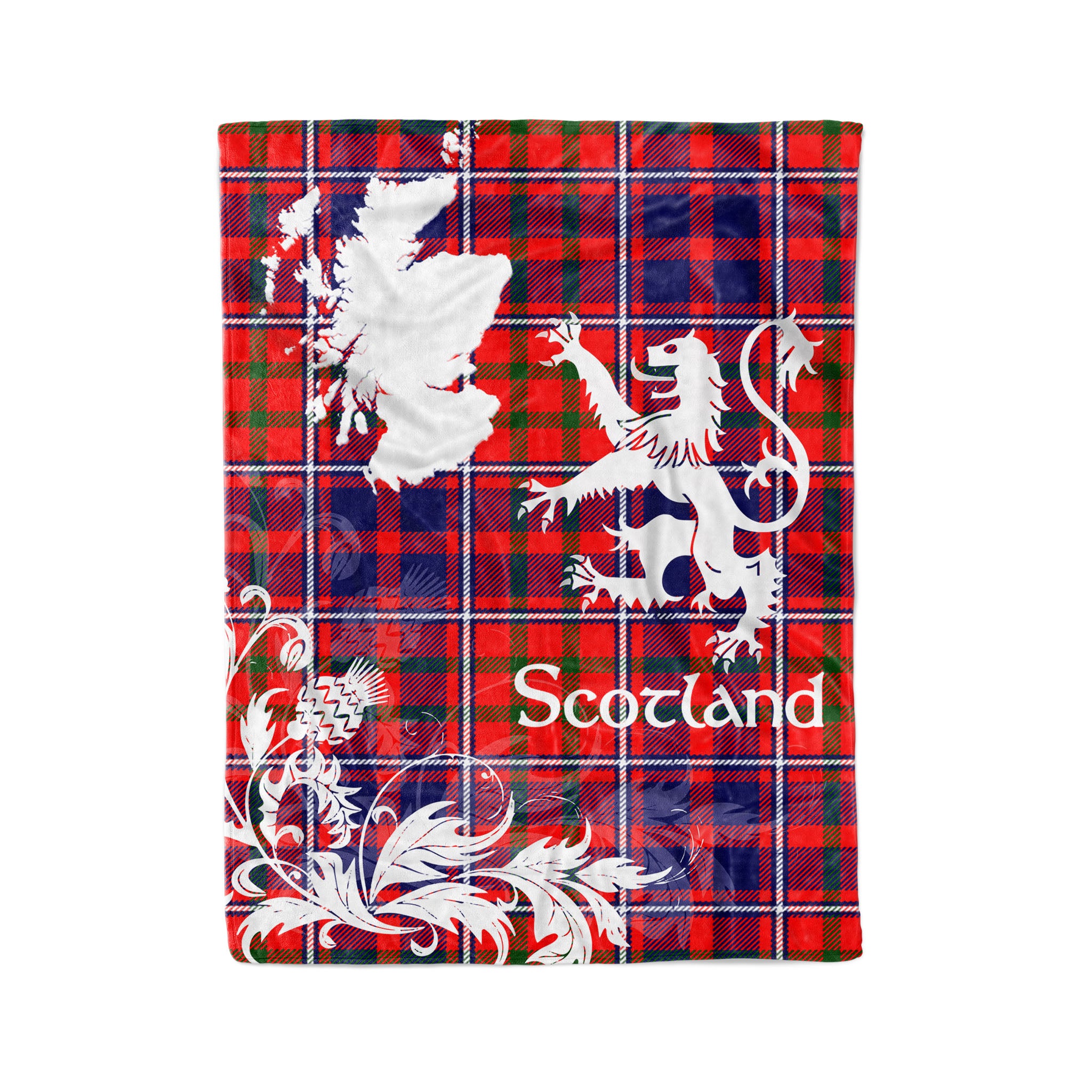 Tartan Plaid Fleece Blanket Tartan Blanket Thistle And Lion Scottish Clan Cameron Of Lochiel Modern Plaid Blanket