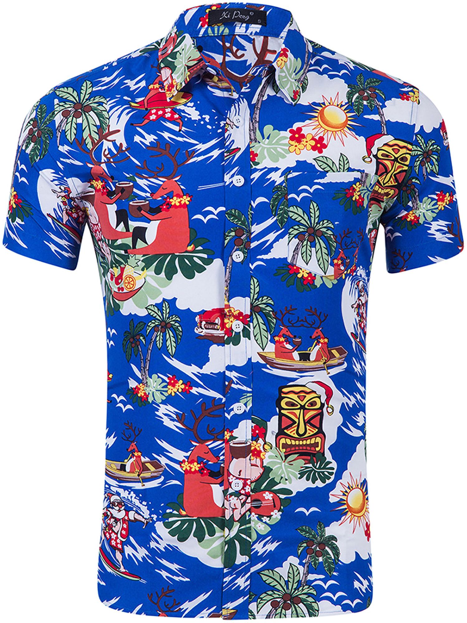 Hibiscus Floral Blue High Quality Hawaii Shirt Ha14536