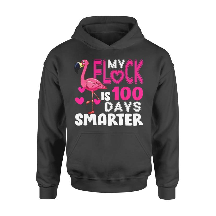 Animal gift idea My Flock Is 100 Days Smarter Flamingo – Standard Hoodie