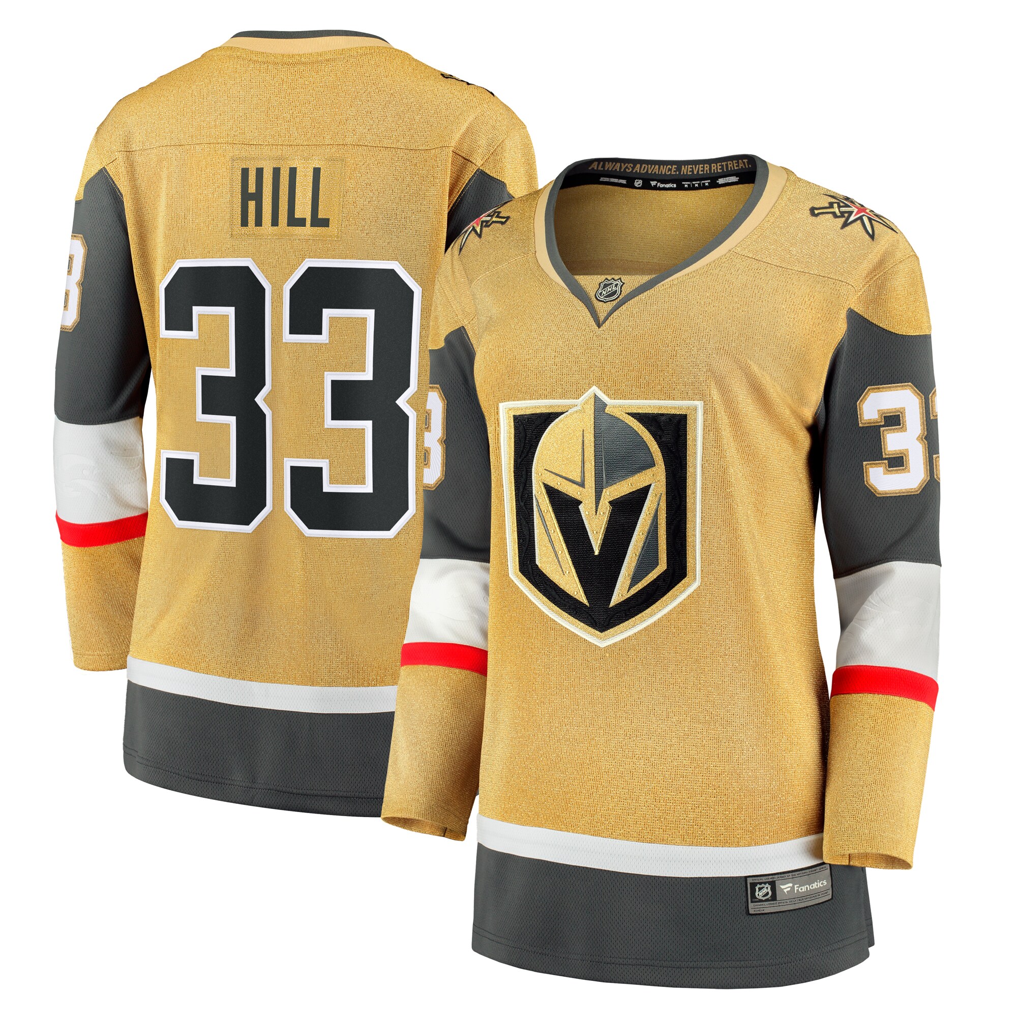 Women's Vegas Golden Knights Adin Hill Gold Alternate Breakaway Player Jersey