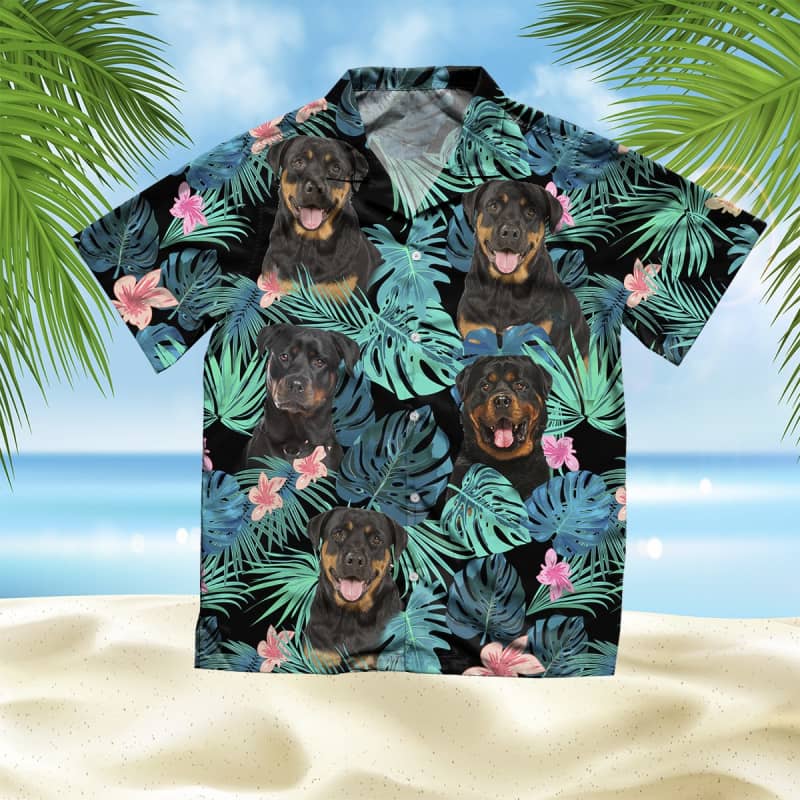 Rottweiler Summer Leaves Hawaii Shirt Ha54840