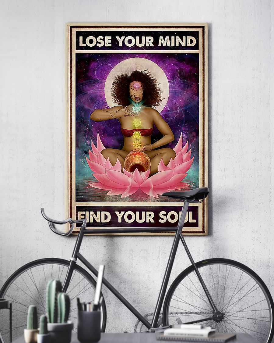 Yoga Black Girl Poster Lose Your Mind Find Your Soul Vintage Canvas And Poster, Canvas Prints, My Poster Wall, Canvas Wall Art, Wall Decor Visual Art – Mostsuit