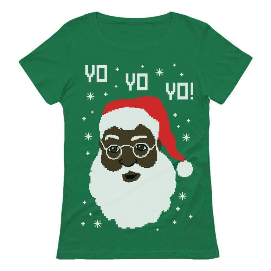 Black Santa Ugly Christmas Sweater Women T-Shirt