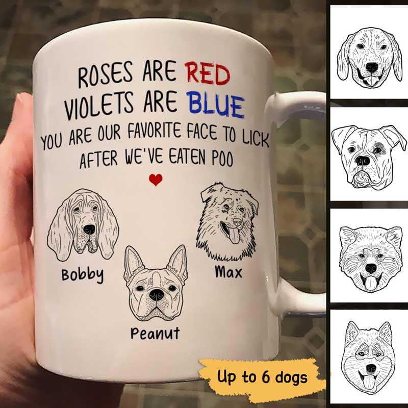 Favorite Face To Lick Dog Head Outline Happy Father‘S Day Personalized Mug