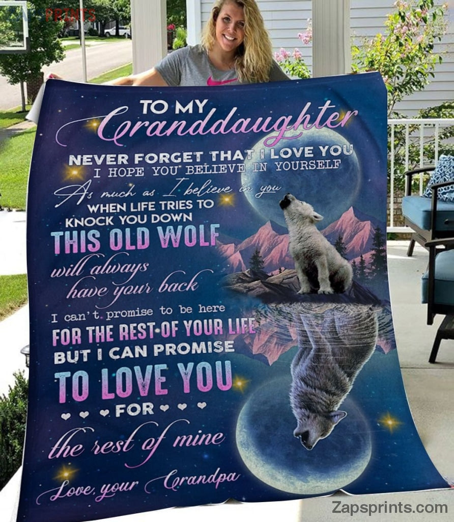 Gift For Granddaughter To My Granddaughter – Wolf – My Little Wolf – Blanket