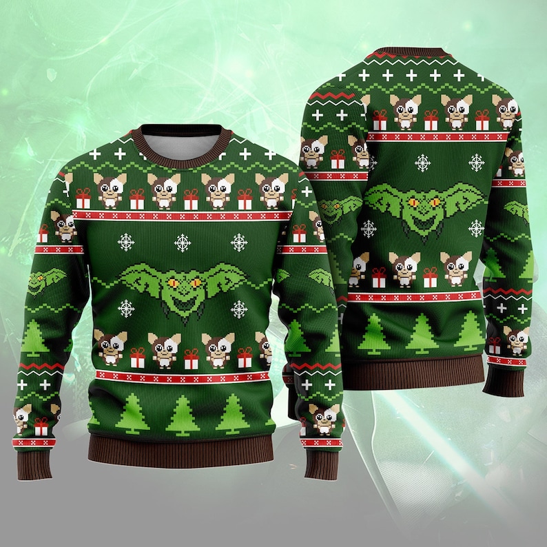 Gremlins Christmas Ugly Sweater, Gremlins Gizmo Gremlins Ugly Christmas Sweatshirt, Gremlins Christmas Sweater, Christmas Gifts Sweatshirt