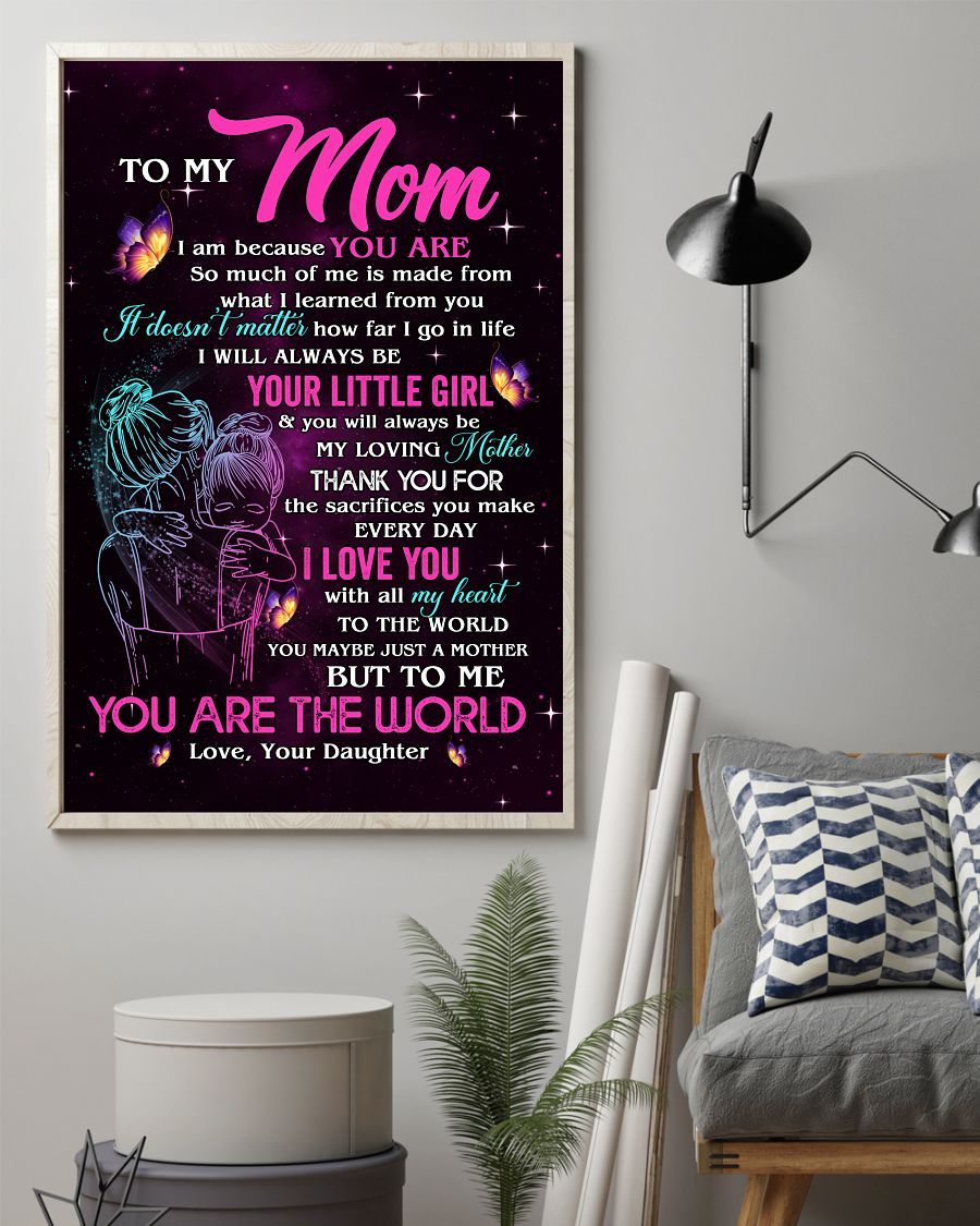 I Am Because You Are Canvas And Poster, Best Mother’S Day Gift Ideas, Mother’S Day Gift From Daughter To Mom, Warm Home Decor Wall Art Visual Art