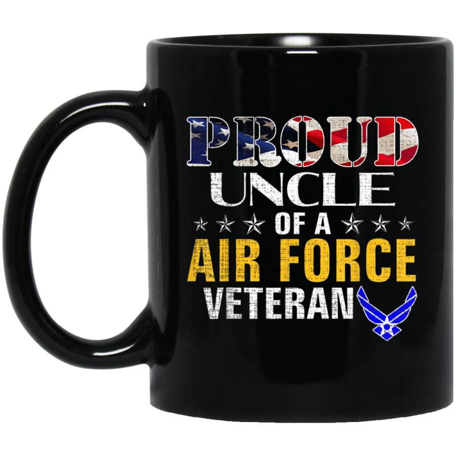 Proud Uncle Of A Air Force Veteran American Flag Military Veterans Day Christmas Gift Mug