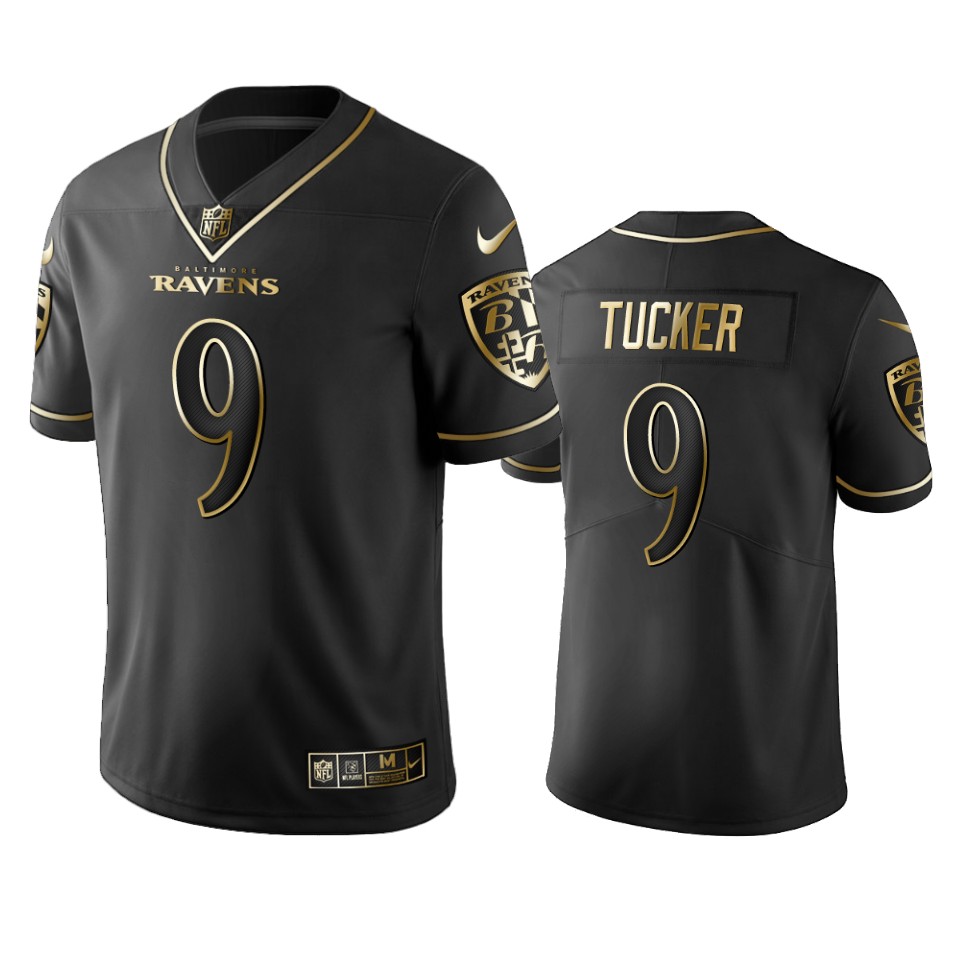 Baltimore Ravens Justin Tucker Black Golden Edition 2019 Vapor Untouchable Limited Jersey – Mens