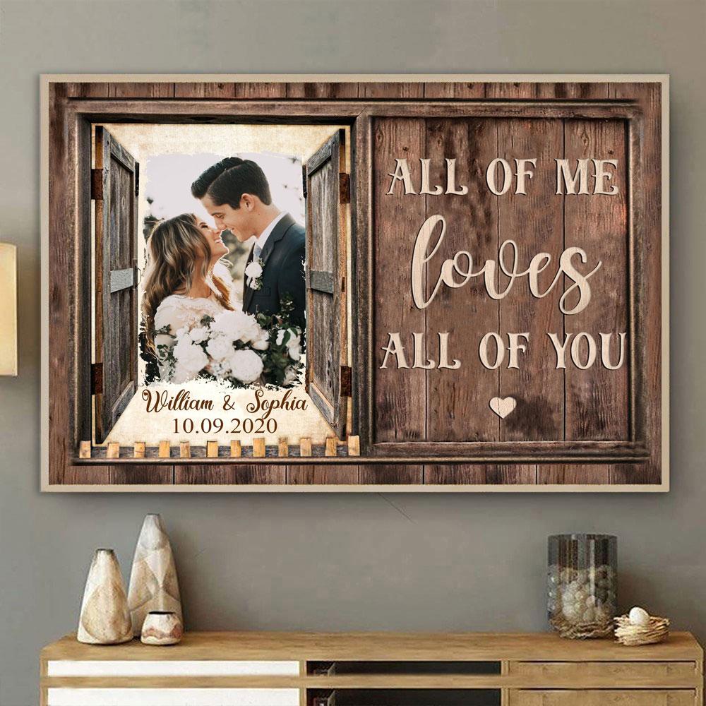 Personalized All Of Me Loves All Of You Wooden Window Anniversary Gift ...