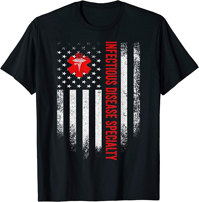 Vintage Infectious Disease Specialty Doctor American Flag T-Shirt