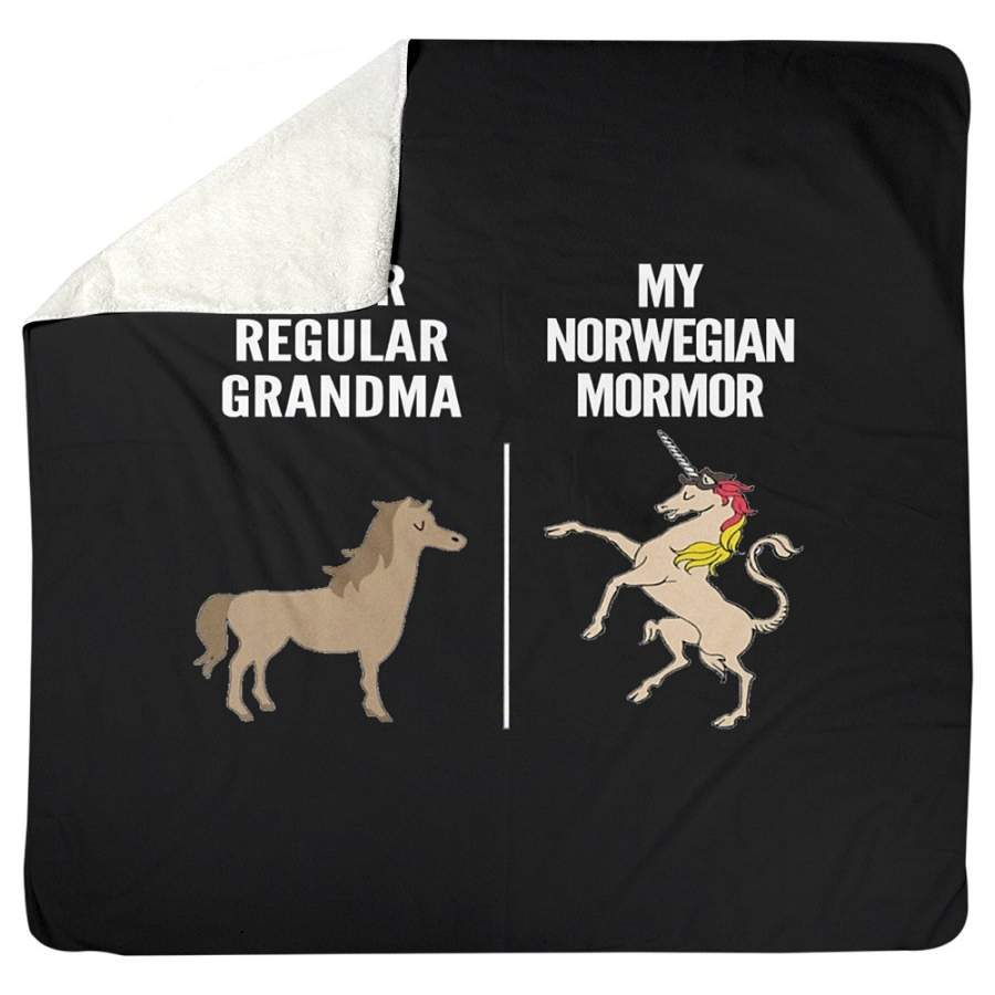 Vintage Funny Your Regular Grandma My Norwegian Mormor Gift For Family Sherpa Blanket