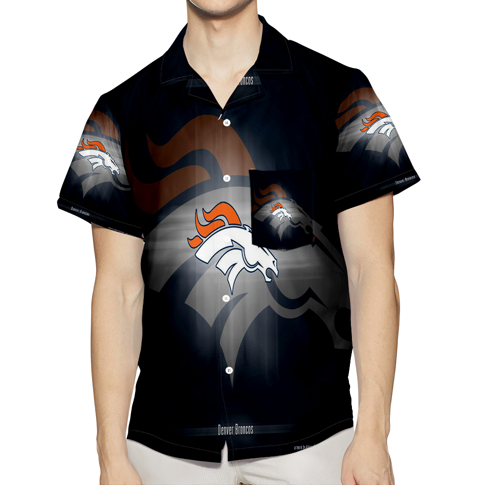 Denver Broncos Emblem V3 3D All Over Print Summer Beach Hawaiian Shirt With Pocket