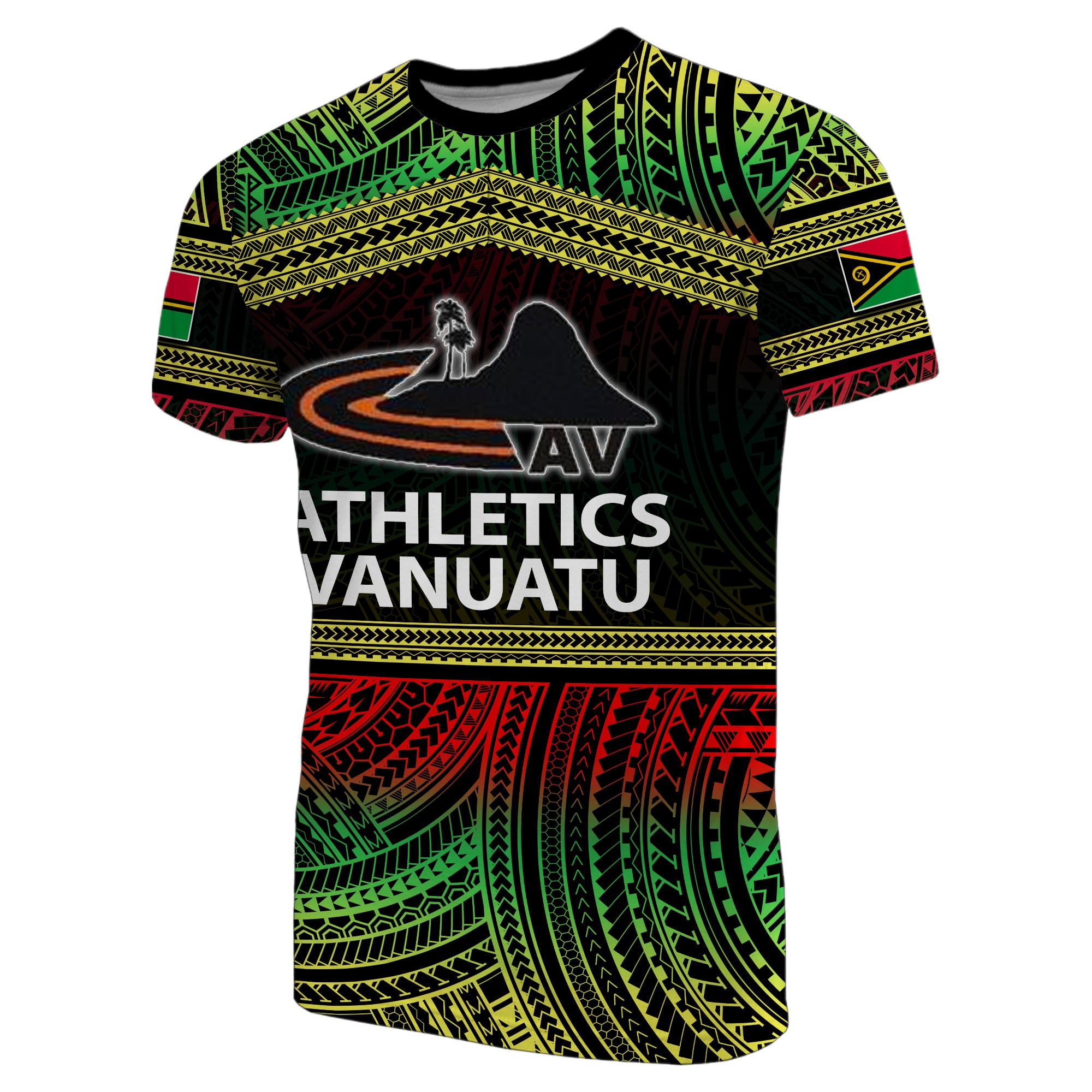 (Custom Personalised) Athletics Vanuatu T Shirt Of Vanuatu Polynesian Patterns Lt6