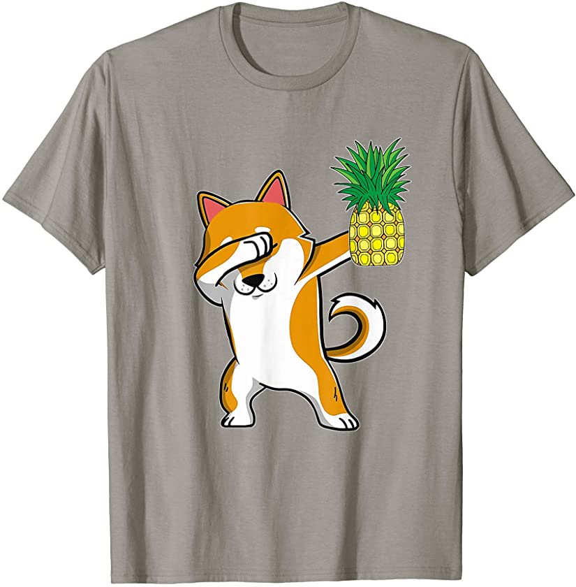 Dabbing Akita Inu Puppy Dog Pineapple Aloha Hawaiian Gift T-Shirt