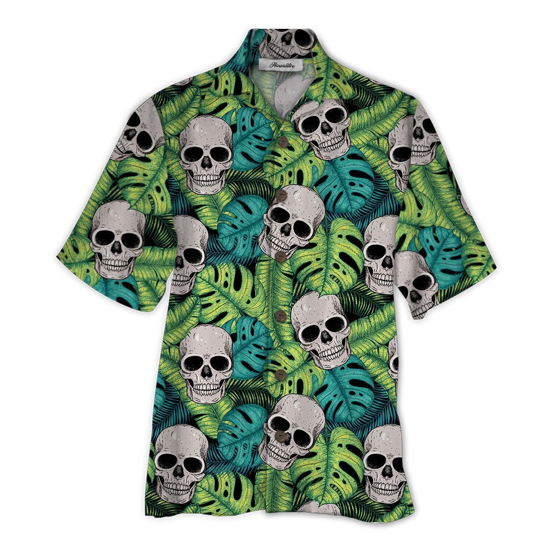 Skull Green Unique Design Unisex Hawaii Shirt For Men And Women Ha66181