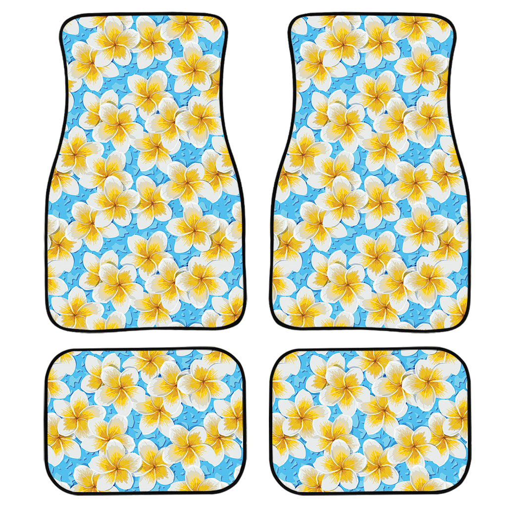 Frangipani On The Water Pattern Print Front And Back Car Floor Mats, Front Car Mat