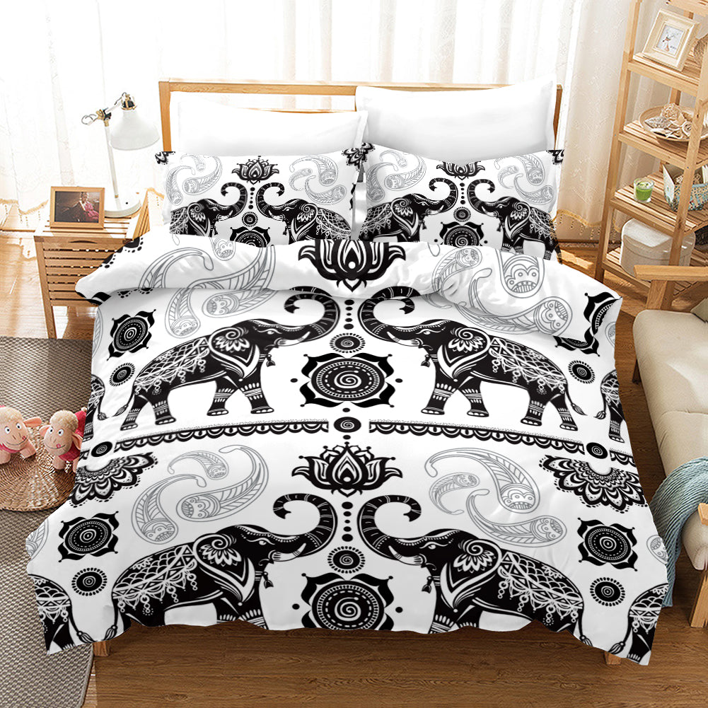 3D Bohemian Elephant Quilt Cover Set Bedding Set Pillowcases 96