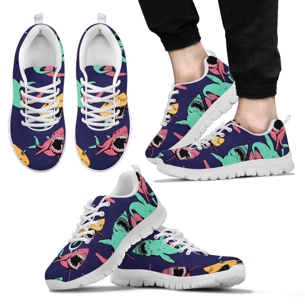 Shark Bite Pattern Men Sneakers