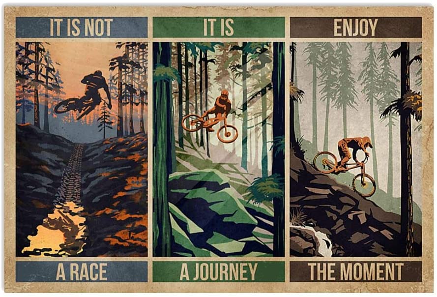 Vintage Enjoy The Moment Mountain Biking Poster Art Print      Home Decor Gift For Men Women Family Friend On Birthday Xmas